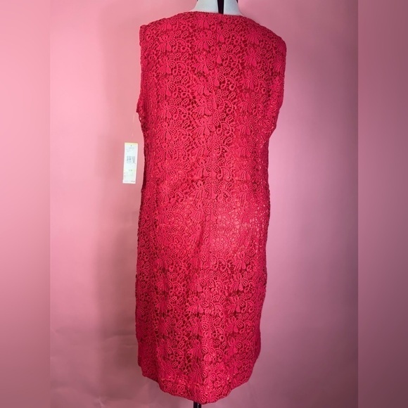 NWT New York Jones Collection red lined crochet lace sheath dress size 18W - Picture 5 of 11